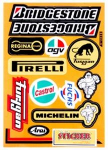 Stickerset Bridgestone Castrol Pirelli Regina