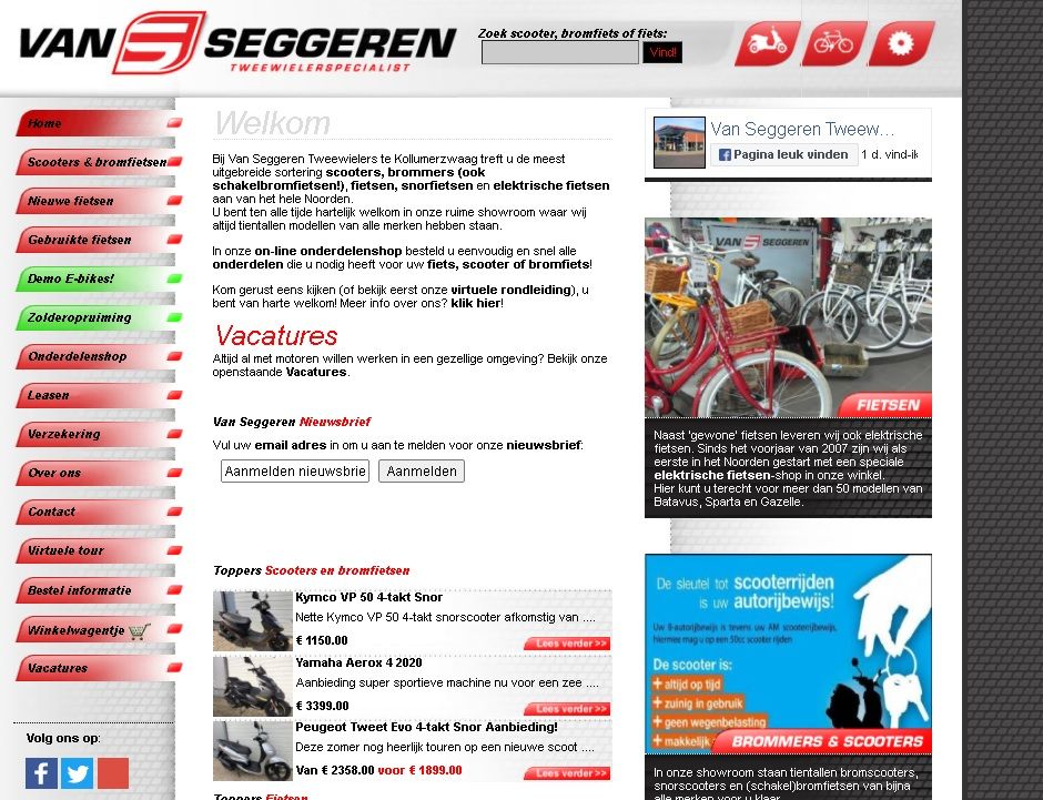 Oude website